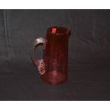 A Victorian Ruby Glass Jug