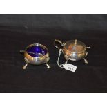 A Pair of Silver Salts with Liners and Spoons, Birmingham 1987