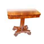 A Very Nice Walnut Turn Over Leaf Tea Table, Centre Pedestal