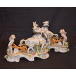 A Pair of Porcelain 'Riders on Chariots'