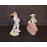 Two Nao Figurines 'Girl With Lamb' and 'Girl With Flower Basket'