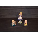 A Rare Beswick Figurine 'Alice Series' and Two Royal Doulton Character Minatures