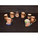 An Interesting Collection of 8 Royal Doulton Character Jugs