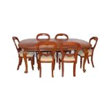 A Set of Six Upholstered Mahogany Dining Room Chairs