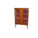 A Very Nice Inlaid Walnut Two Door Display Cabinet