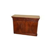 A Mahogany Two Door Side Cabinet, Fitted Drawer