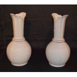 A Pair of Belleek Vases