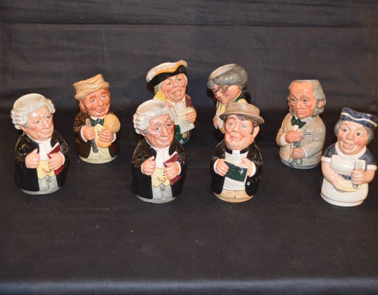 An Interesting Collection of 8 Royal Doulton Character Jugs