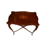 A Very Fine Inlaid Mahogany Shaped Side Occasional Table