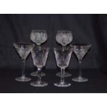 Two Waterford Crystal, Two Tyrone Cystal and Two Other Wine Glasses