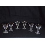 A Set of Six Waterford Crystal Sherry Glasses