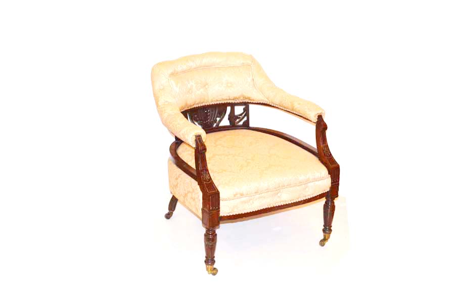 An Upholstered Mahogany Tub Chair