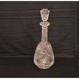 A Very Nice Crystal 'Harp' Decanter