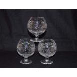 A Good Set of Eight Tyrone Crystal Brandy Glasses
