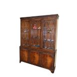 A Very Nice Three Door Mahogany Bookcase