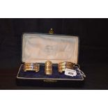 A Cased Three Piece Condiment Set, Birmingham 1923