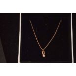 A 9ct Gold Diamond Pendant on a 9ct Gold Chain