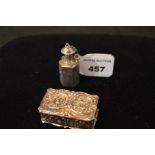 A Silver Pill Box, Birmingham 1979 and a Silver Perfume Bottle