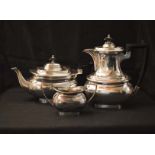 A Three Piece Silver Plated Tea Service