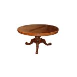 A Very Good Circular Walnut Breakfast / Dining Room Table on Fine Carved Pedestal