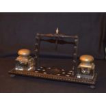An Early 19th Century Ebony and Bone Desk Stand