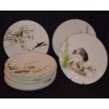 A Very Nice Set of Eleven Hand Painted Plates