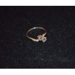 An Antique 18ct Diamond (1/2 ct) Two Stone Twist Ring c1930