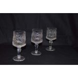 A Good Set of Eight Tyrone Crystal Wine Glasses
