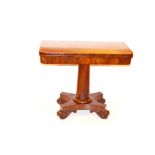 A Very Nice Mahogany Turn Over Leaf Tea Table, Centre Pedestal