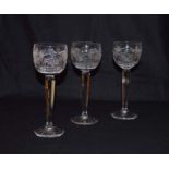 A Very Good Set of Eight Crystal Hock Glasses