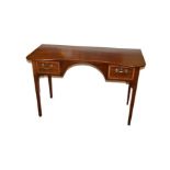 A Shaped Front Inlaid Mahogany Kneehole Desk