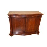 A Good Mahogany Shaped Front Two Door Small Sideboard