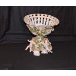 A Very Nice Hand Painted and Decorated Porcelain Centre Piece