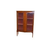 A Very Nice Inlaid Walnut Two Door Display Cabinet