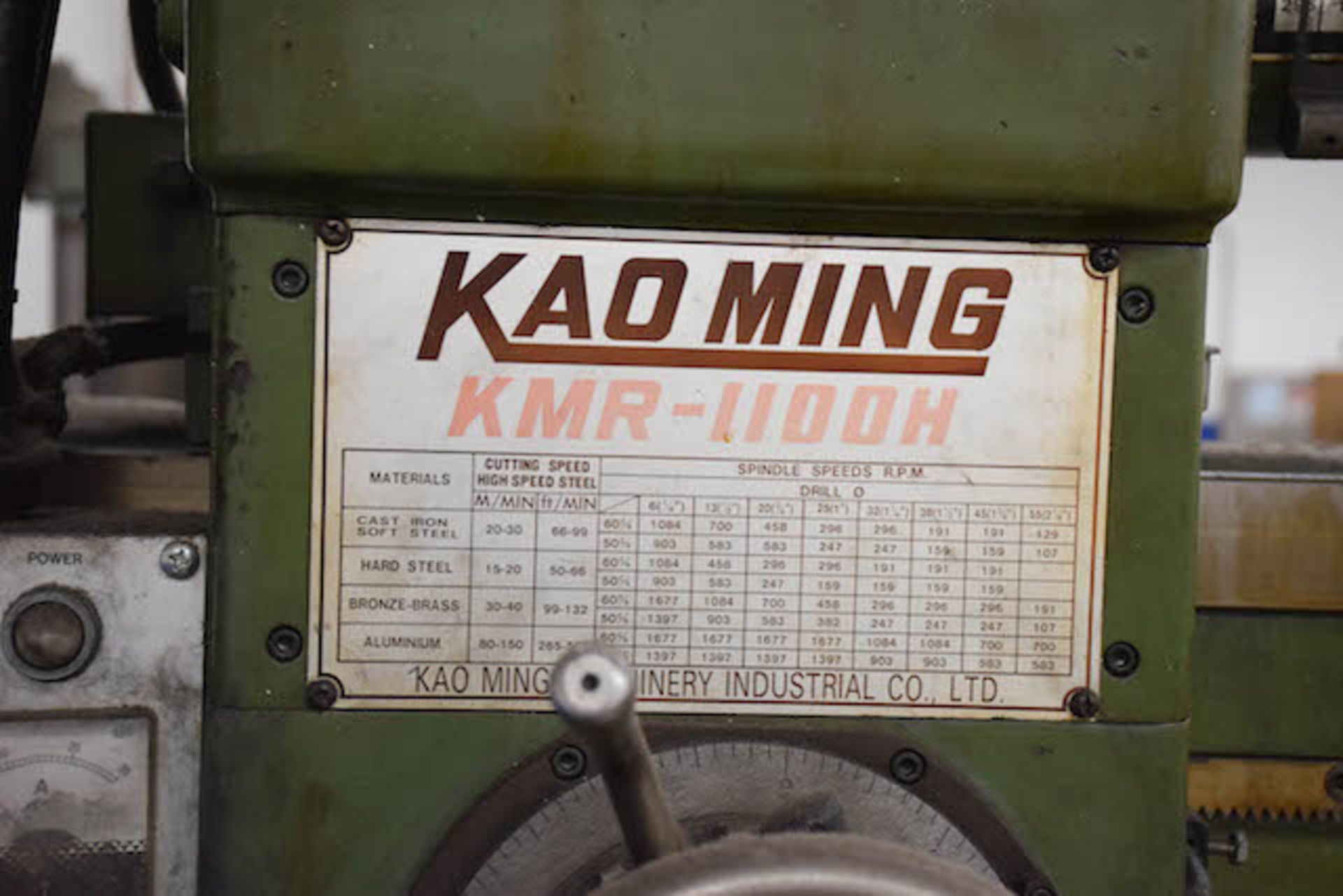 Kao Ming KMR-1100H Radial Arm Drill, Serial: 1554 - Image 5 of 5