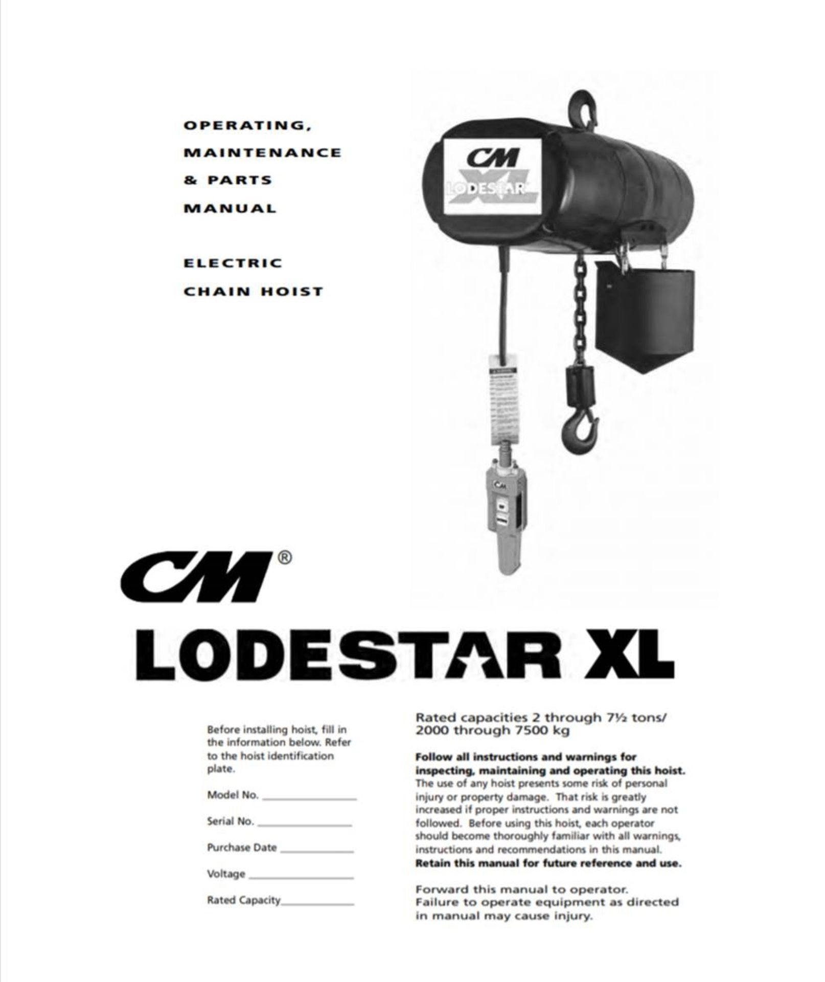 CM LOEADSTAR 5 TON HOIST - Image 2 of 2