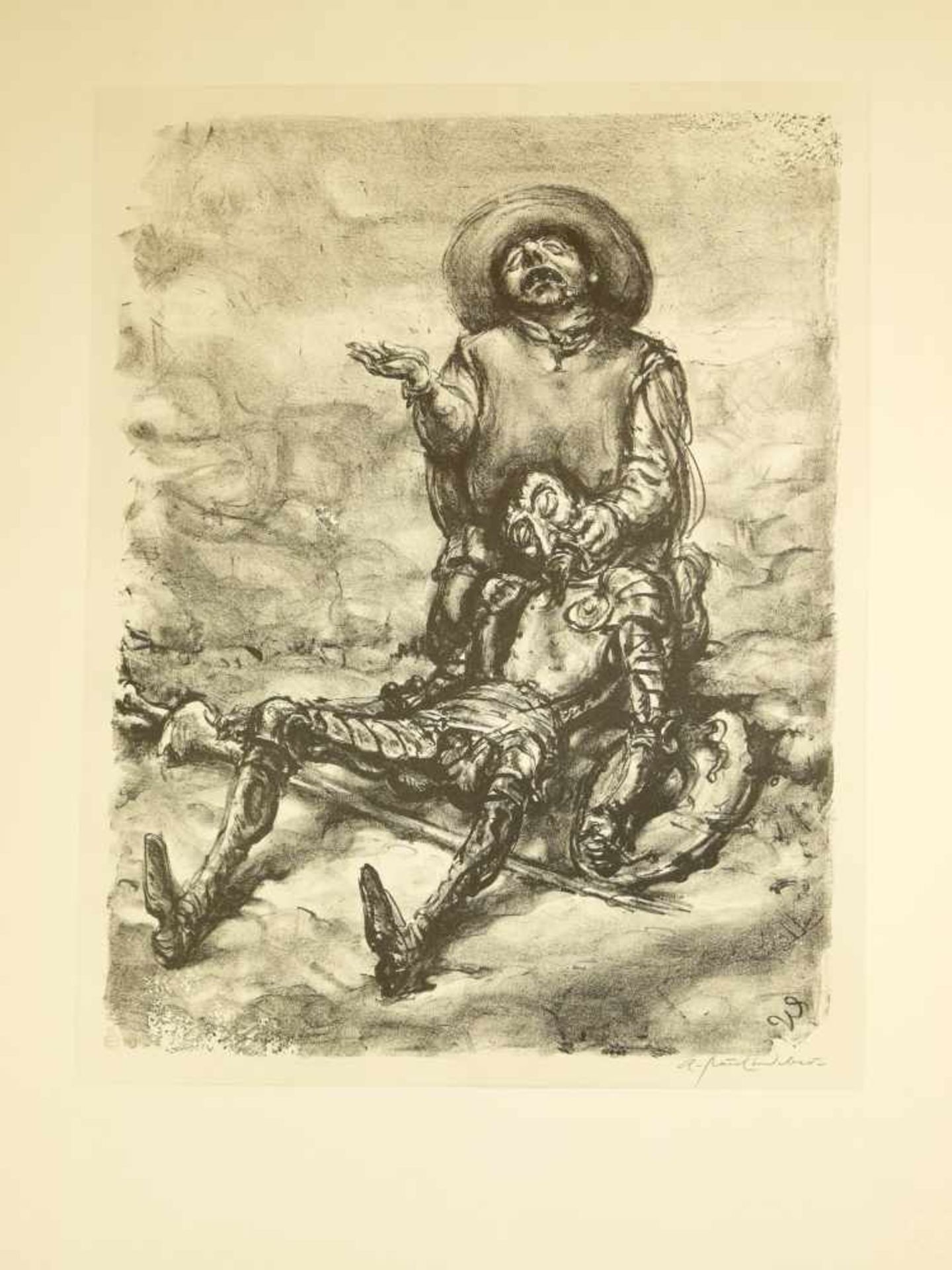 Weber, Andreas Paul (1883/93-1980) - Die Klage des Sancho Pansa Lithographie 1967Der kniende