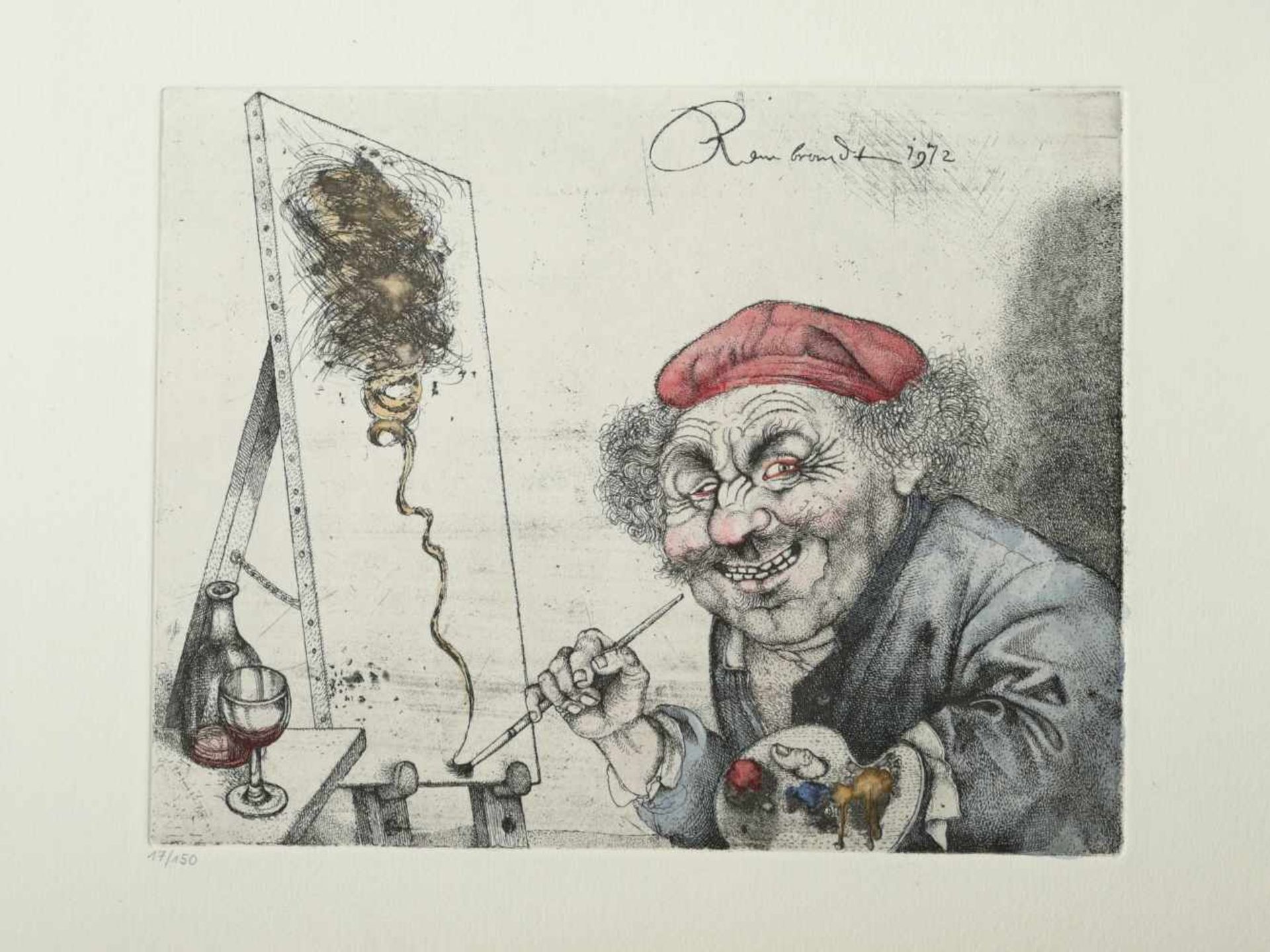 Prechtl, Michael Matthias (1923-2003) - Farbradierung Rembrandt 1972 17/150In typischer Manier des