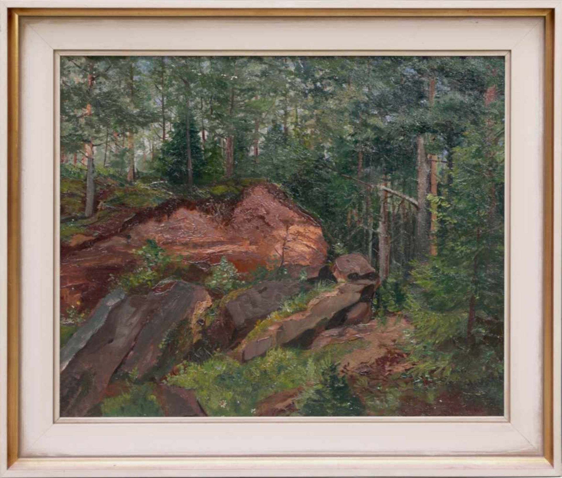 Gärtner-Tieffenthal, H. (20. Jhd.) - WaldansichtAnsicht auf eine malerische Waldlichtung in deren