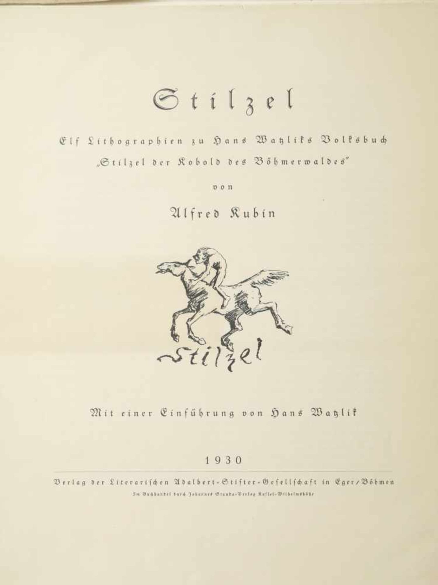 Kubin, Alfred (1877-1959) - Mappe Stilzel Original 1930Selten erhaltene originale Mappe mit elf - Image 2 of 5