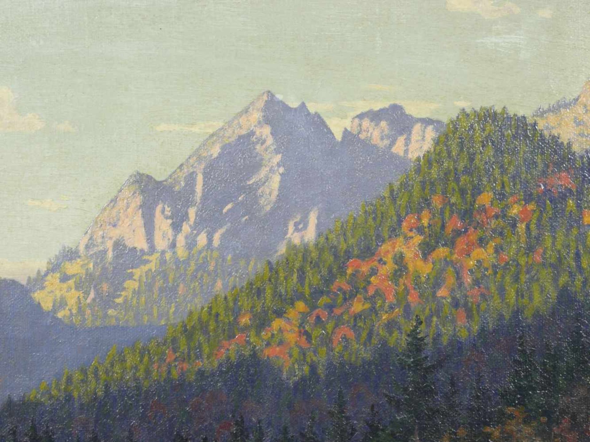 Müller-Landeck, Fritz (1865-1942) - Tal bei Schloss LinderhofBlick auf das Ammergauer Alp - Bild 4 aus 6