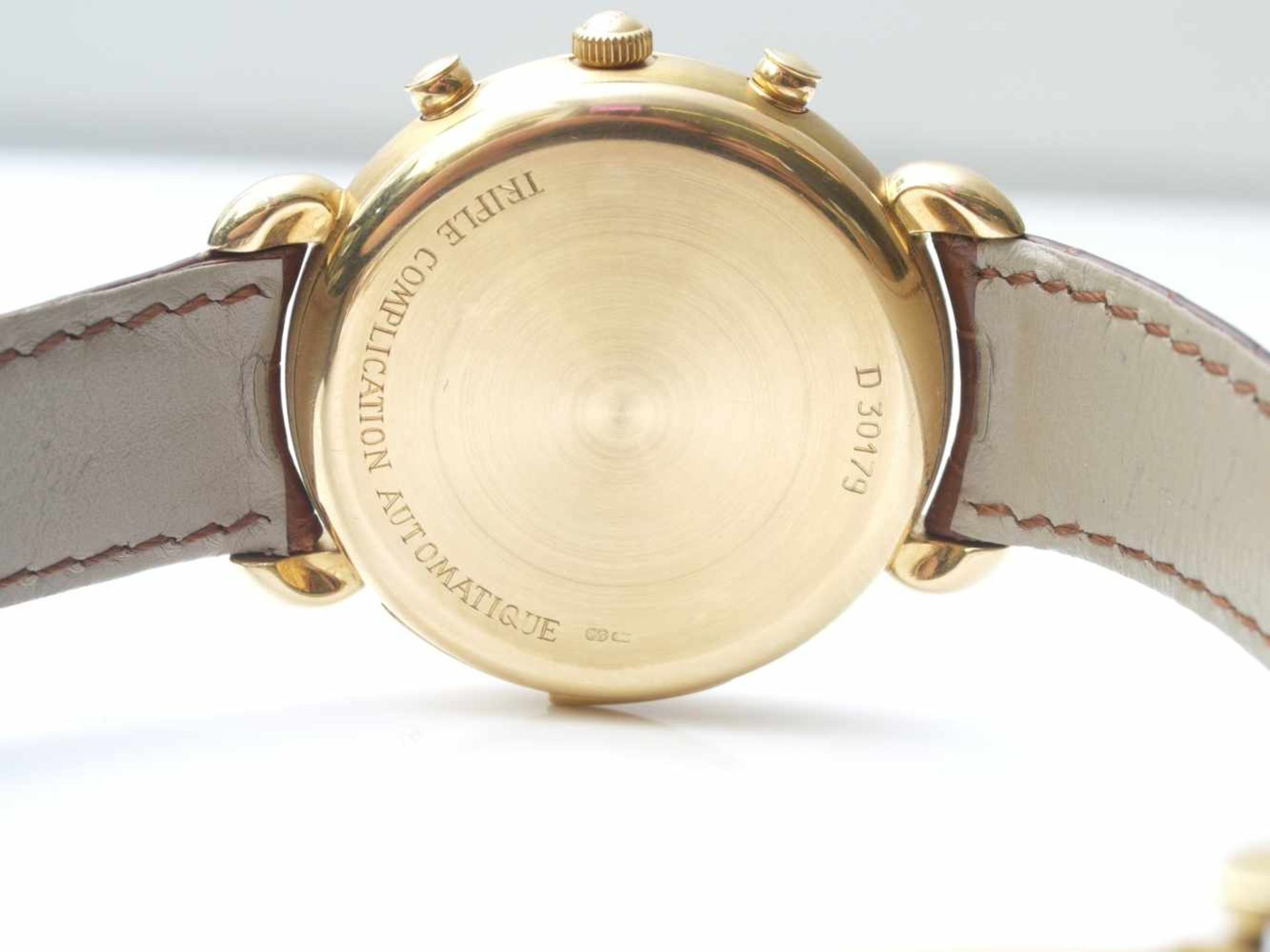 Audemars Piguet Triple Complication AutomatikBaujahr 1992, Gehäuse Gelbgold, mit Lederband und - Bild 5 aus 12