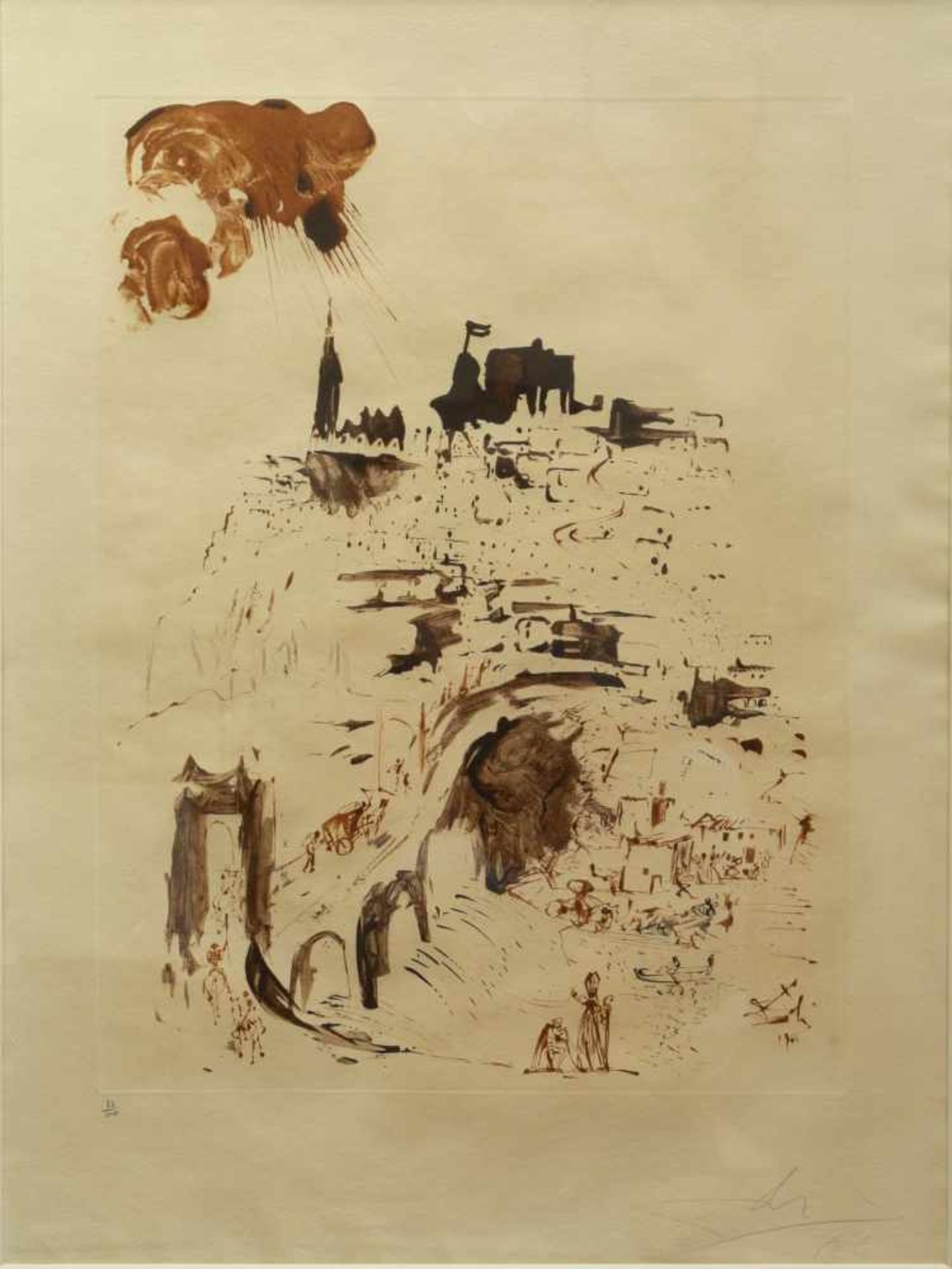 Dalí, Salvador (1904-1989) - Farbaquatintaradierung Toledo 1964 83/100Aus der Spanien Serie - Bild 2 aus 7