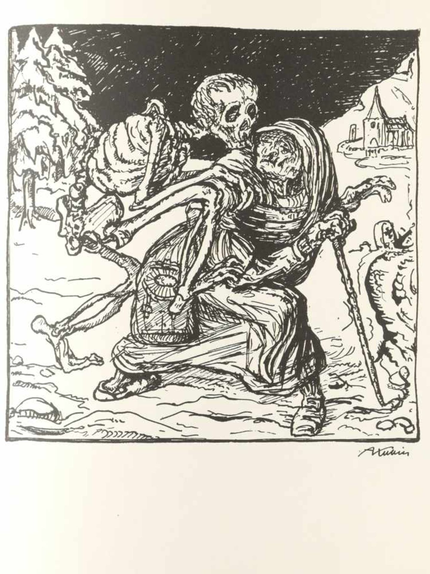 Kubin, Alfred (1877-1959) - Mappe Ein TotentanzDie Blätter mit dem Tod. Zweite, unveränderte - Image 3 of 5