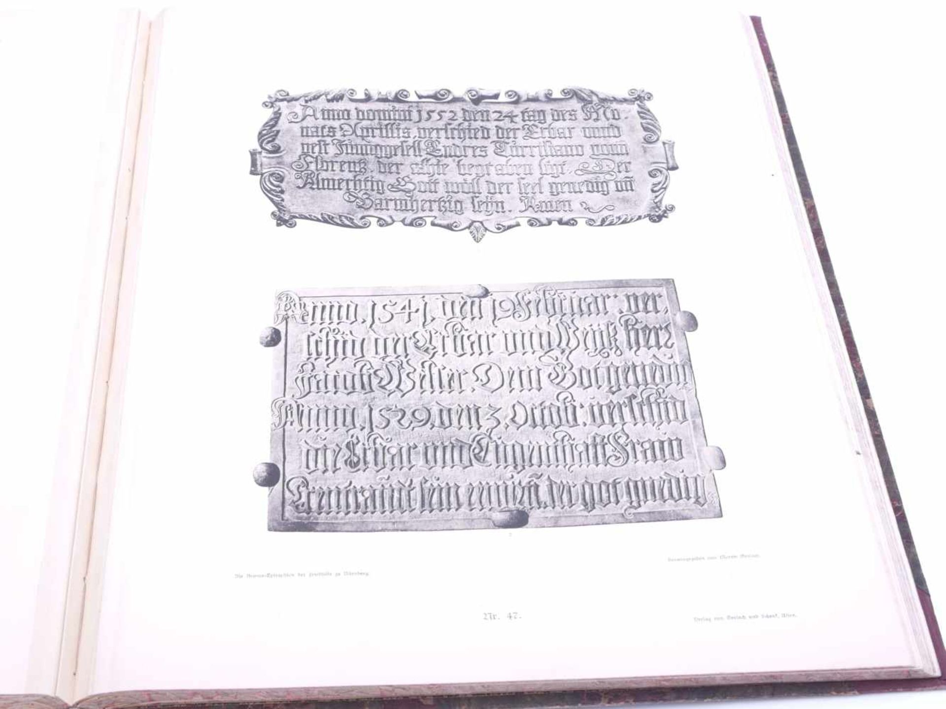 Gerlach, Martin und Bösch, Hans: Die Bronzeepitaphien der Friedhöfe zu Nürnberg 1894 WienSeltener - Bild 6 aus 6