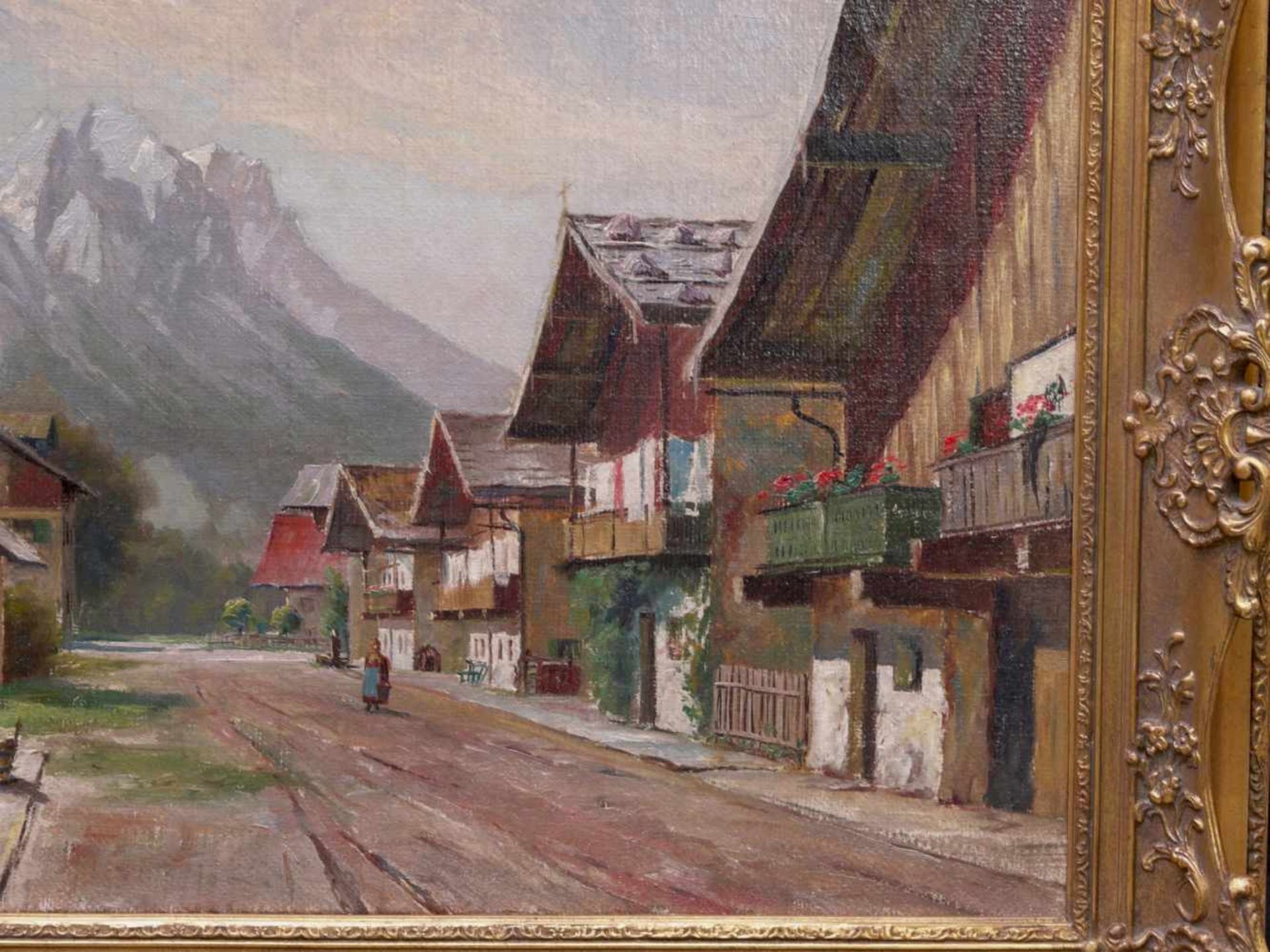 Kettemann, Erwin (1897-1971) - Frühlingsstraße München 1922Großformatiges Gemälde des Gebirgsmalers. - Bild 2 aus 7