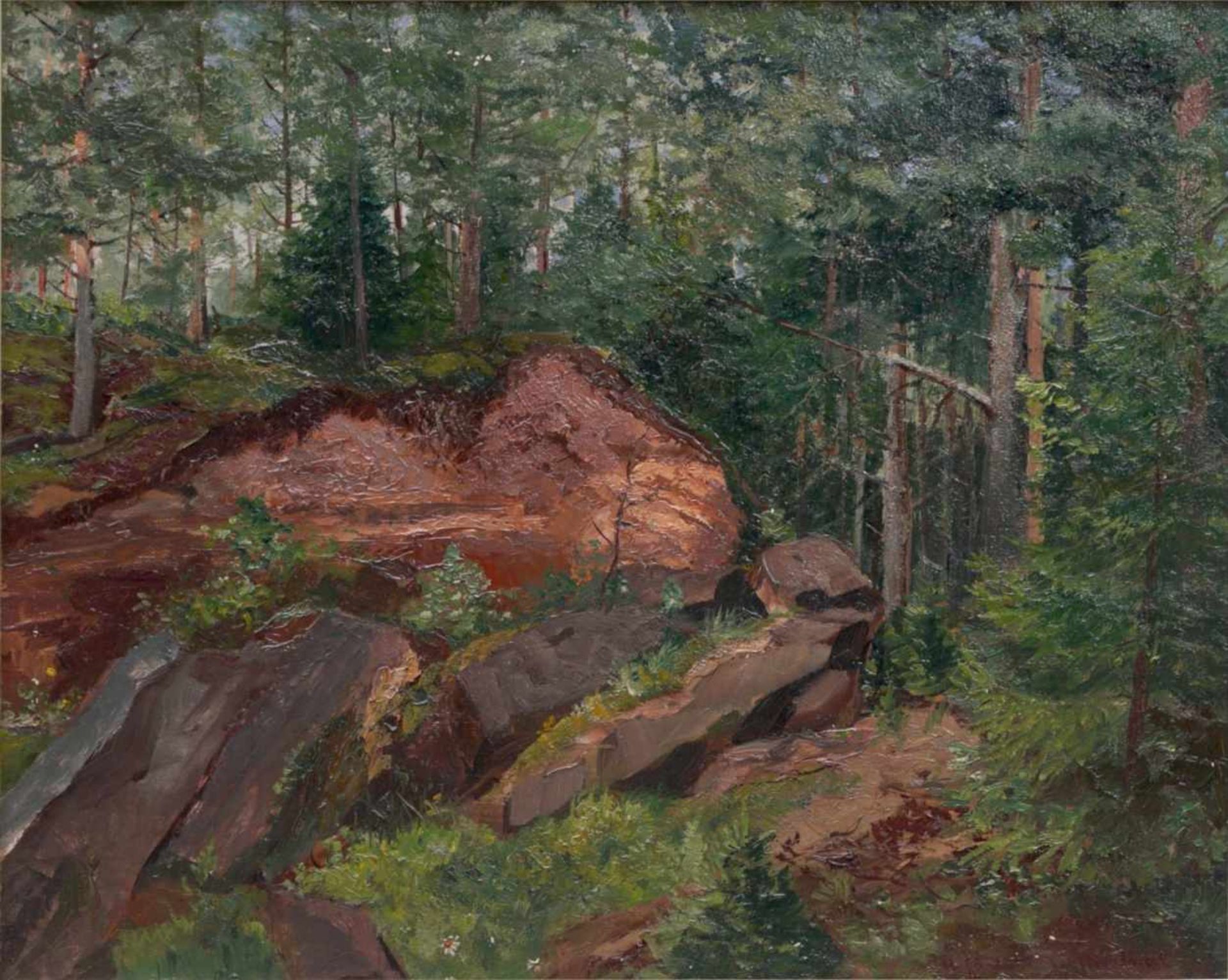 Gärtner-Tieffenthal, H. (20. Jhd.) - WaldansichtAnsicht auf eine malerische Waldlichtung in deren - Bild 2 aus 7