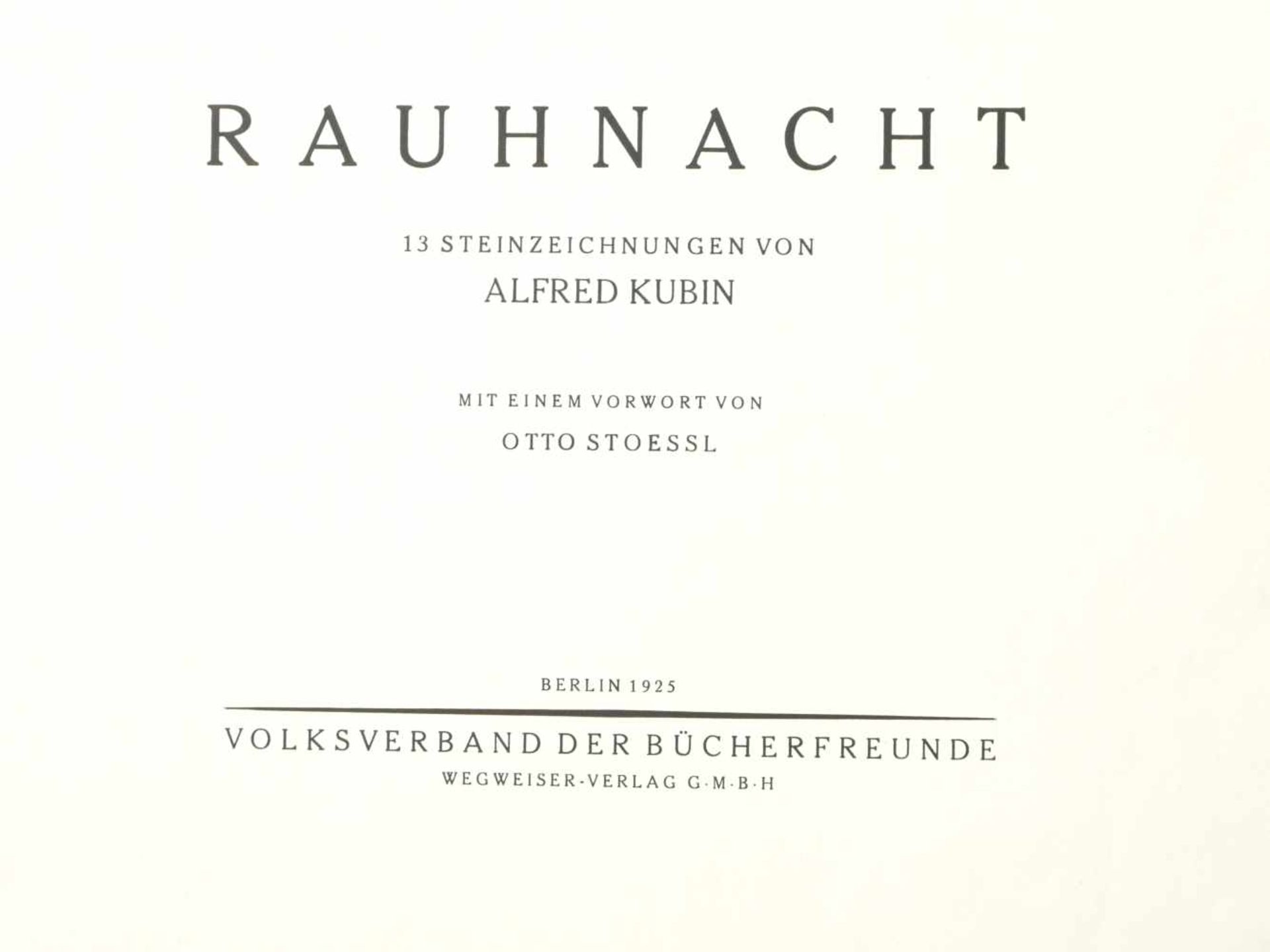 Kubin, Alfred (1877-1959) - Mappe Rauhnacht 13 Steinzeichnungen 1925Mappe mit 13 lose eingelegten - Bild 2 aus 4