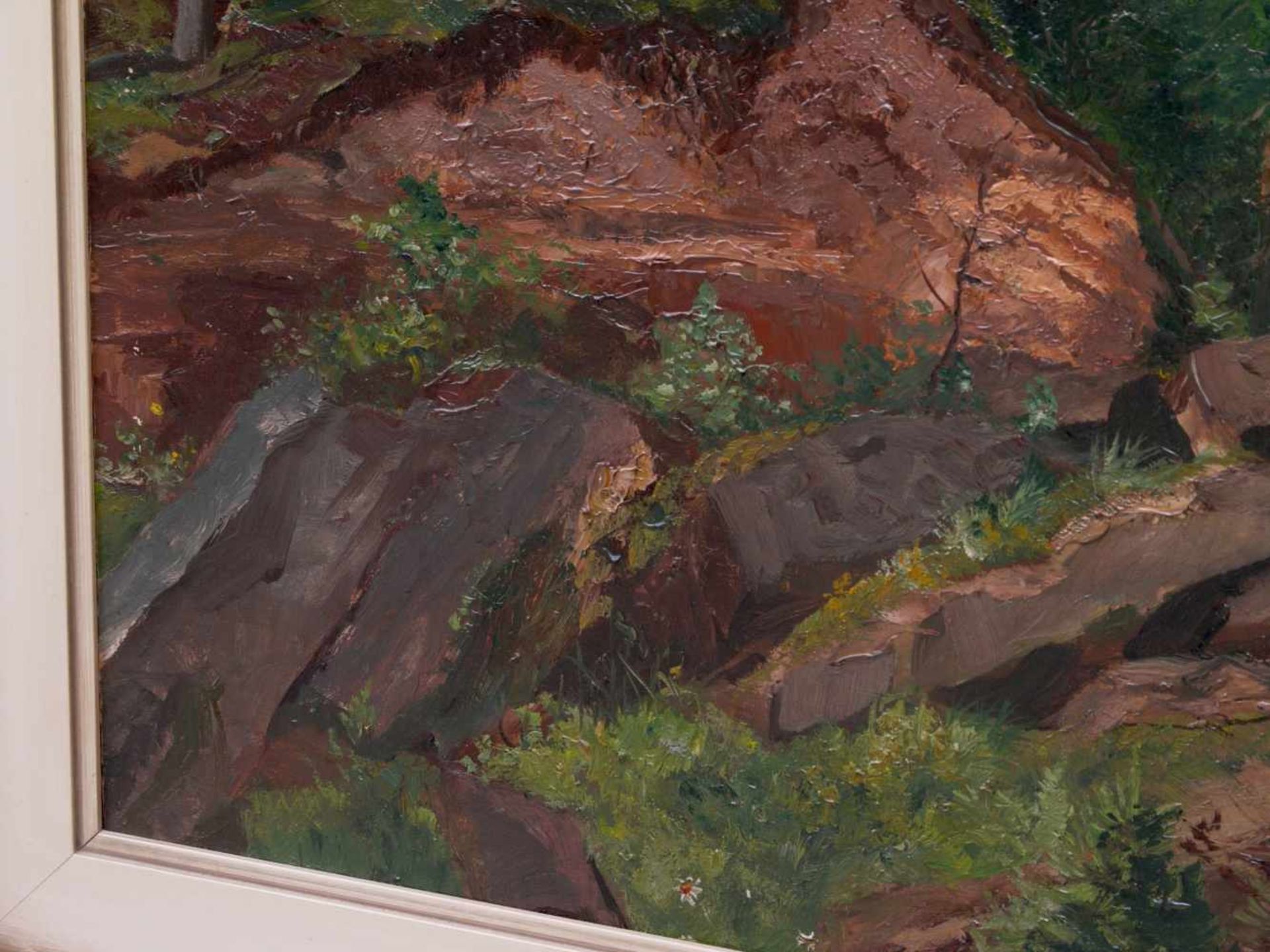 Gärtner-Tieffenthal, H. (20. Jhd.) - WaldansichtAnsicht auf eine malerische Waldlichtung in deren - Bild 6 aus 7
