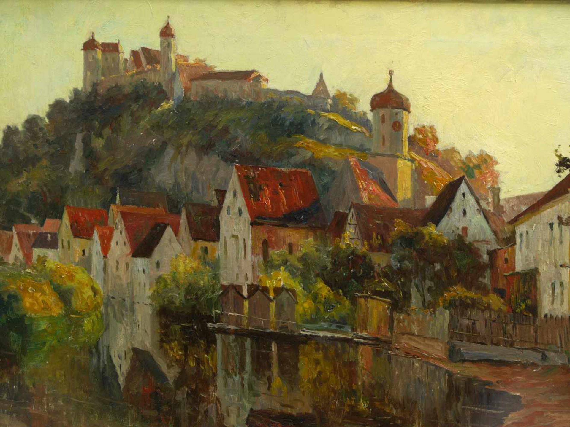 Guillery, Franz Paul Maria (1862-1933) - Blick auf Harburg a. d. WörnitzRomantische Darstellung - Bild 3 aus 6